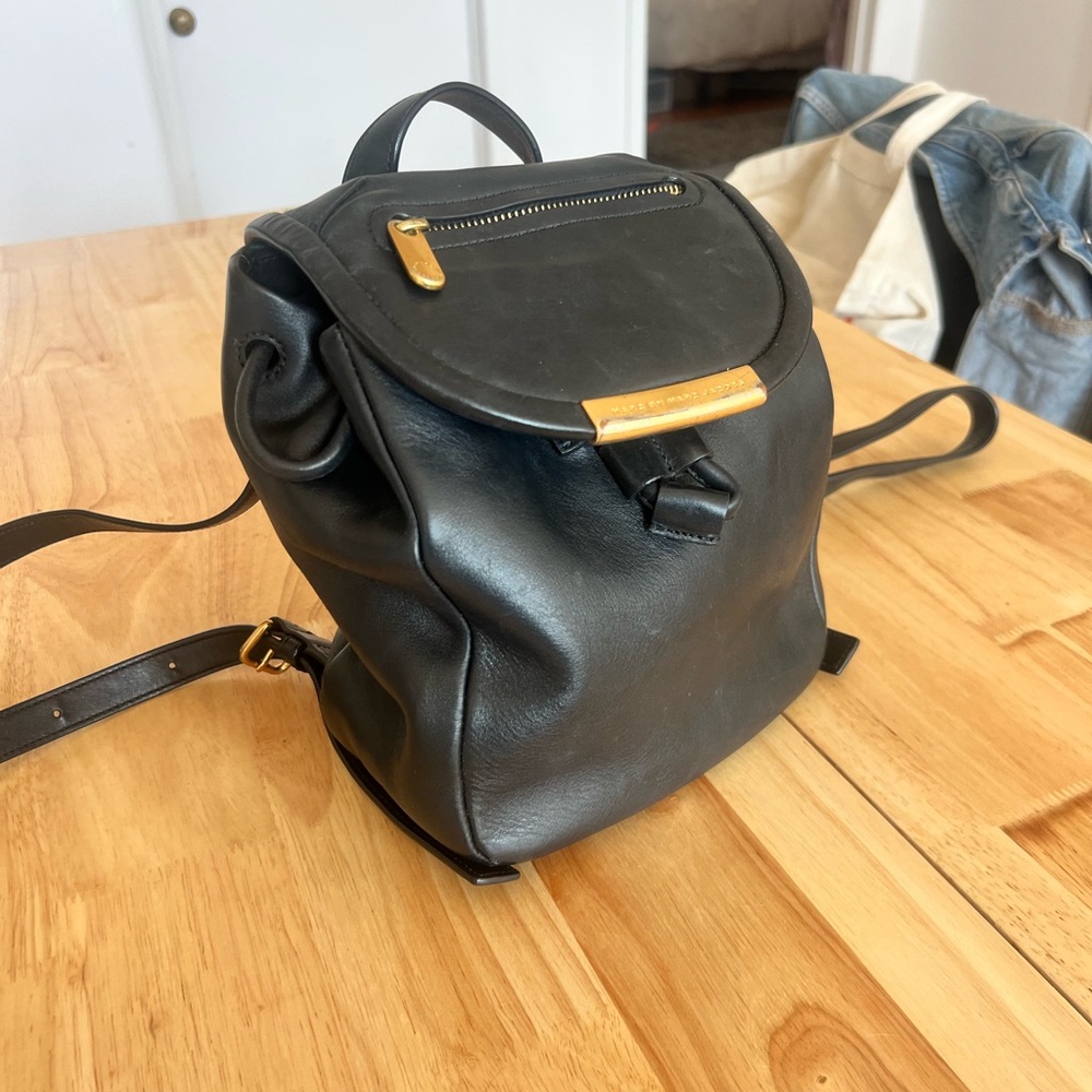 Marc By Marc Jacobs Black Leather Backpack
